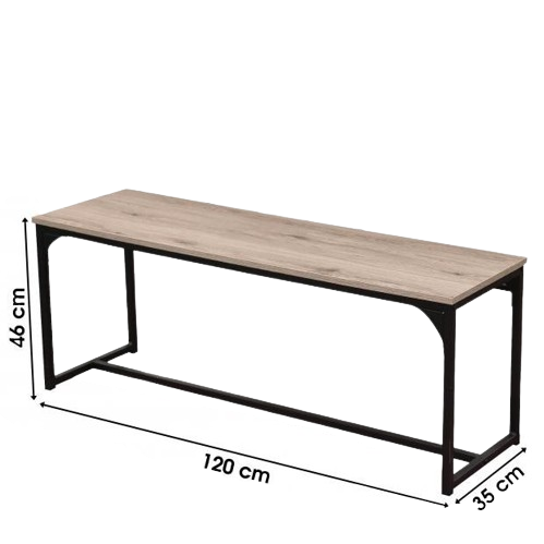 BANCO MARKUS PRETO 120cm