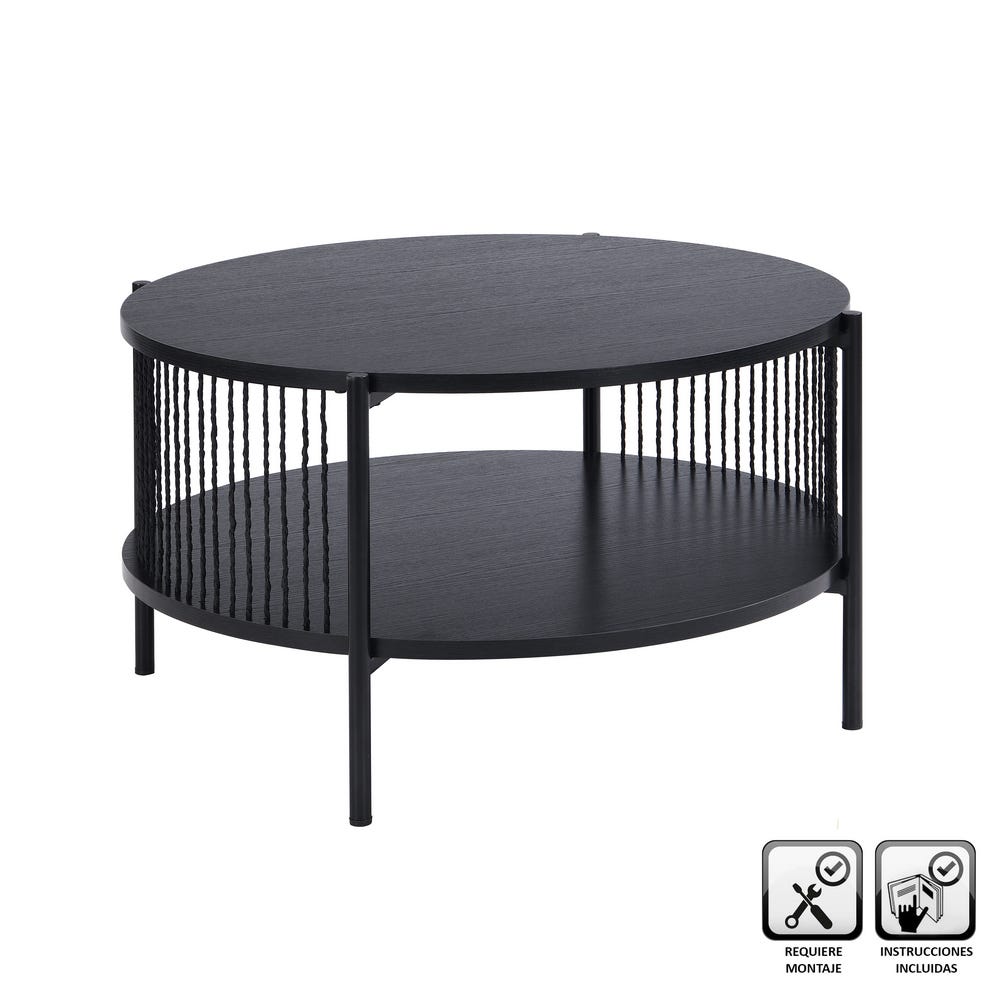 MESA DE CENTRO PRETA SAHARA 74X41CM
