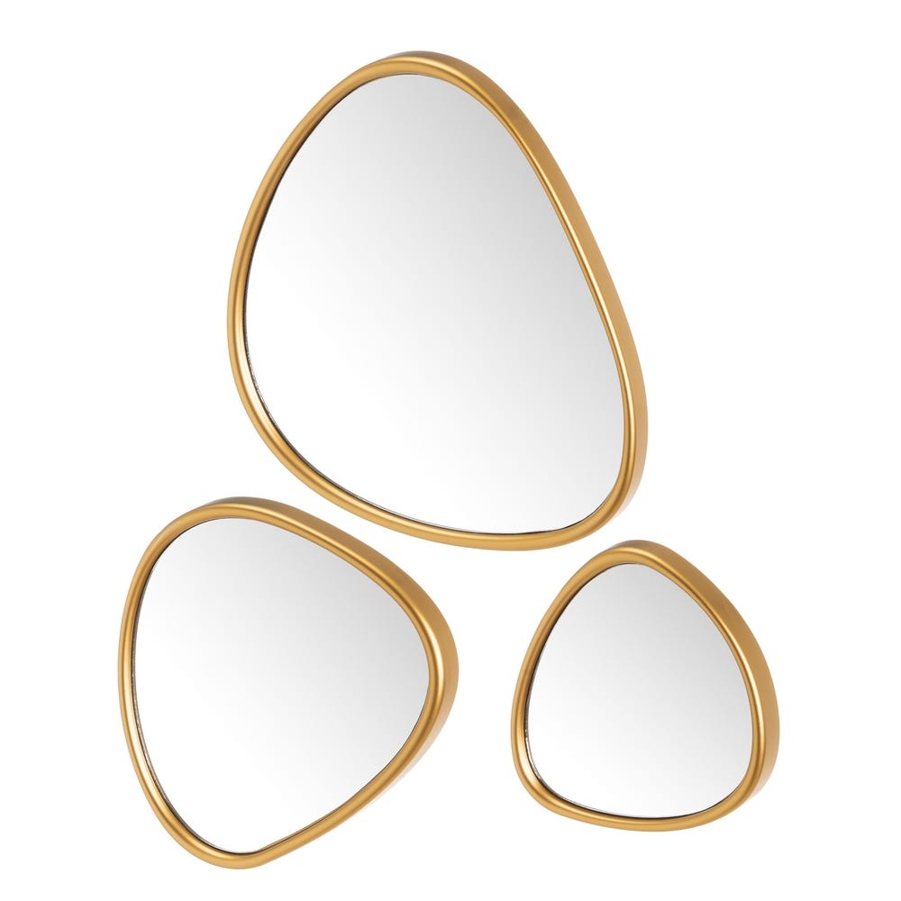 CONJUNTO 3 ESPELHOS ALBANO OURO