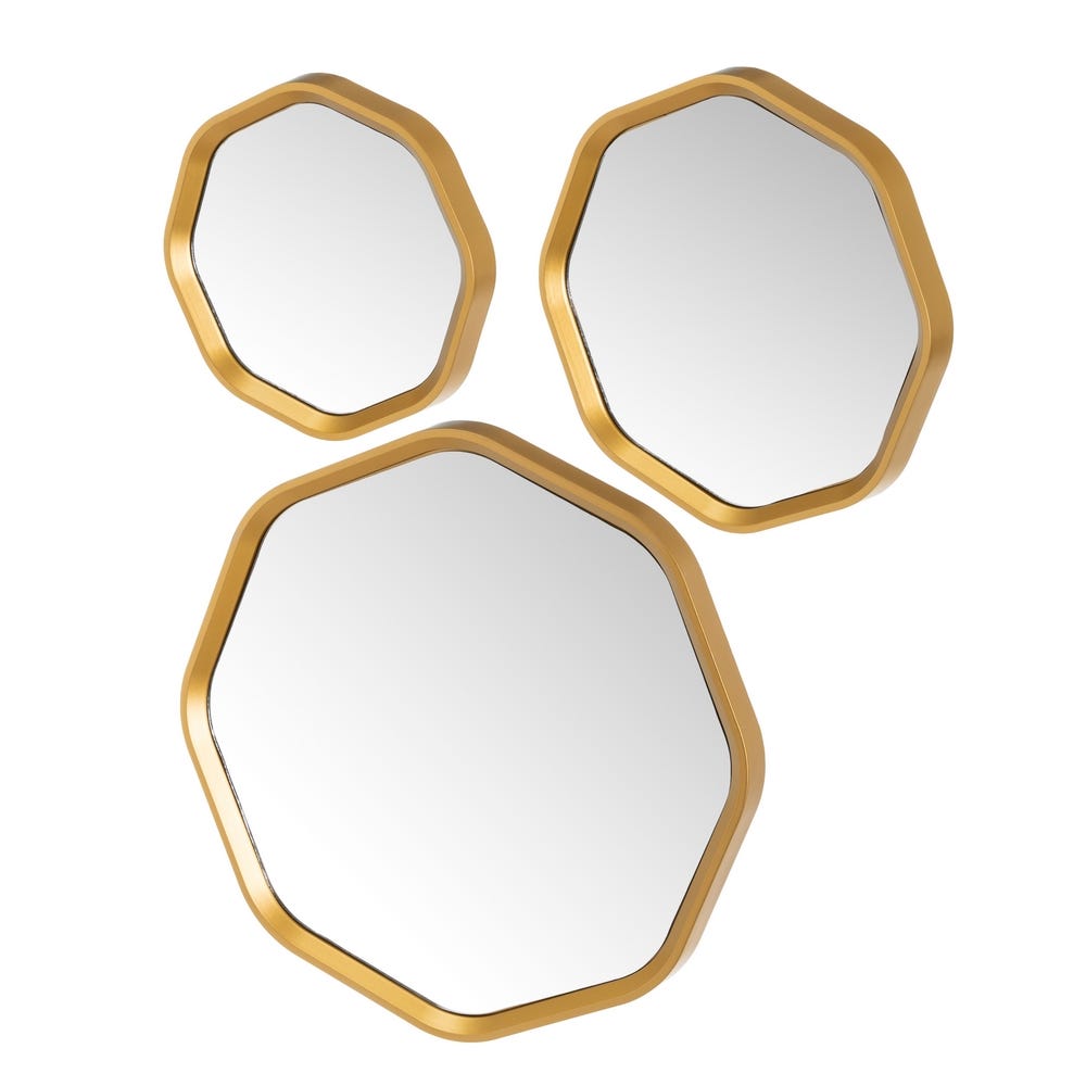 CONJUNTO 3 ESPELHOS BERTO OURO