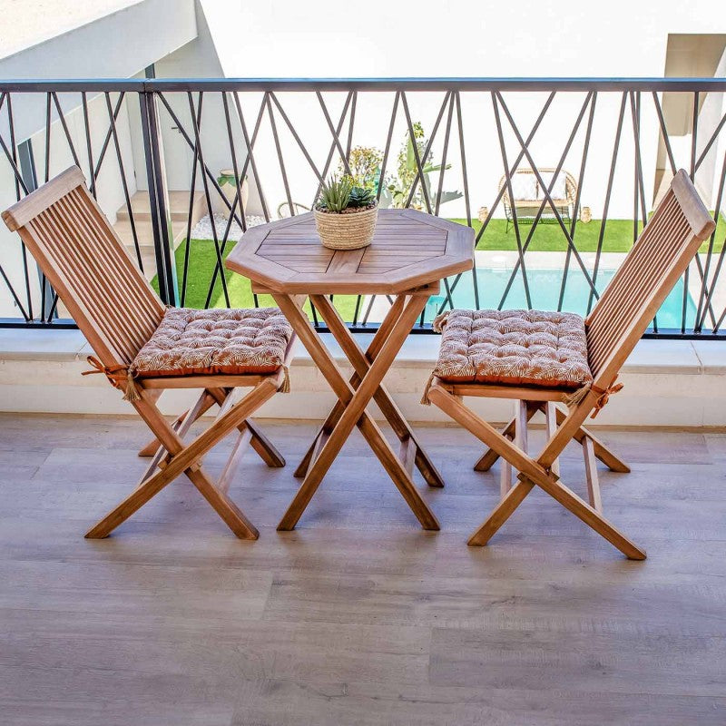 CONJUNTO DE MESA E 2 CADEIRAS DE MADEIRA BORGES