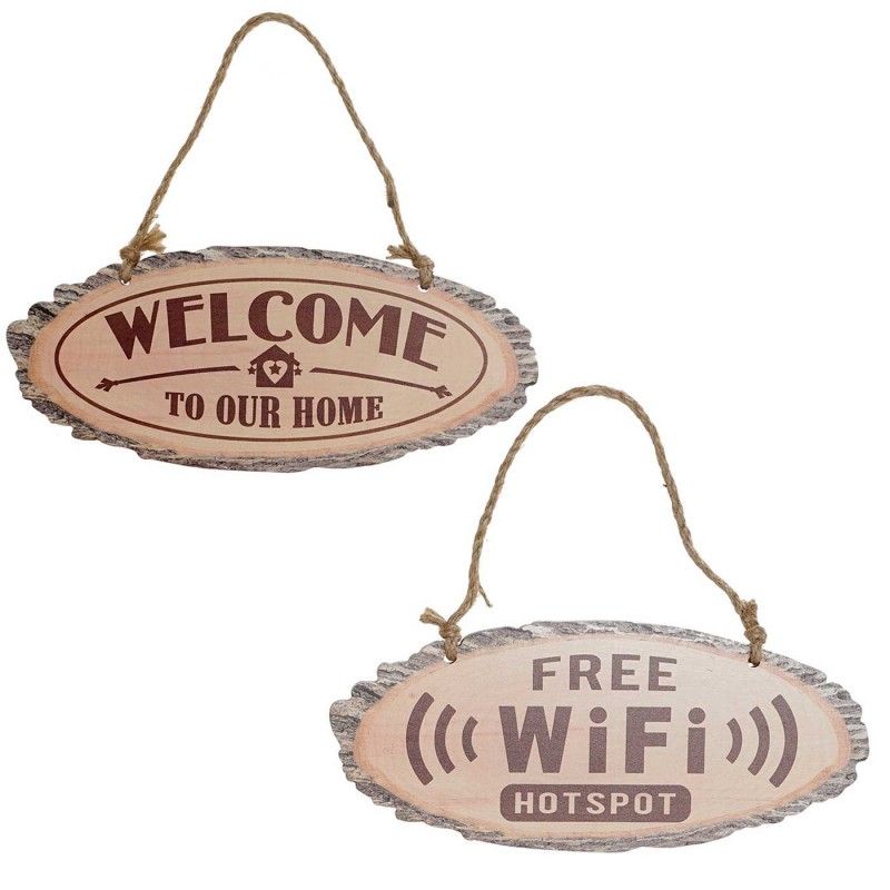 PLACA MADEIRA WELCOME/WIFI PIATRA