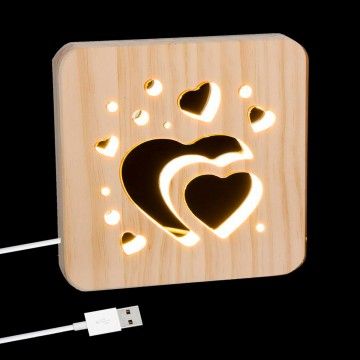 LOVE WOOD USB LED LAMP