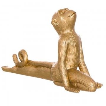 FIGURA MACACO IOGA DECORATIVO OURO