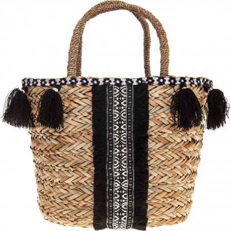 CESTA POMPON NEGRO Y BL