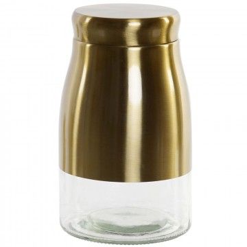 BOTE CRISTAL METAL 11,5X11,5X19,6 1200 DORADO