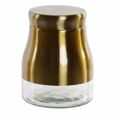 BOTE CRISTAL METAL 11,5X11,5X14,6 800 DORADO