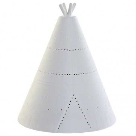 LAMPARA SOBREMESA PORCELANA 18X18X22 TIPI BLANCO