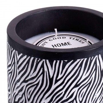 VELA BASE CEMENTO PERFUMADA ZEBRA 13 X 9,50 CM