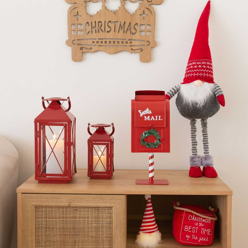 CAIXA DE CORREIO DE NATAL SANTA 37CM